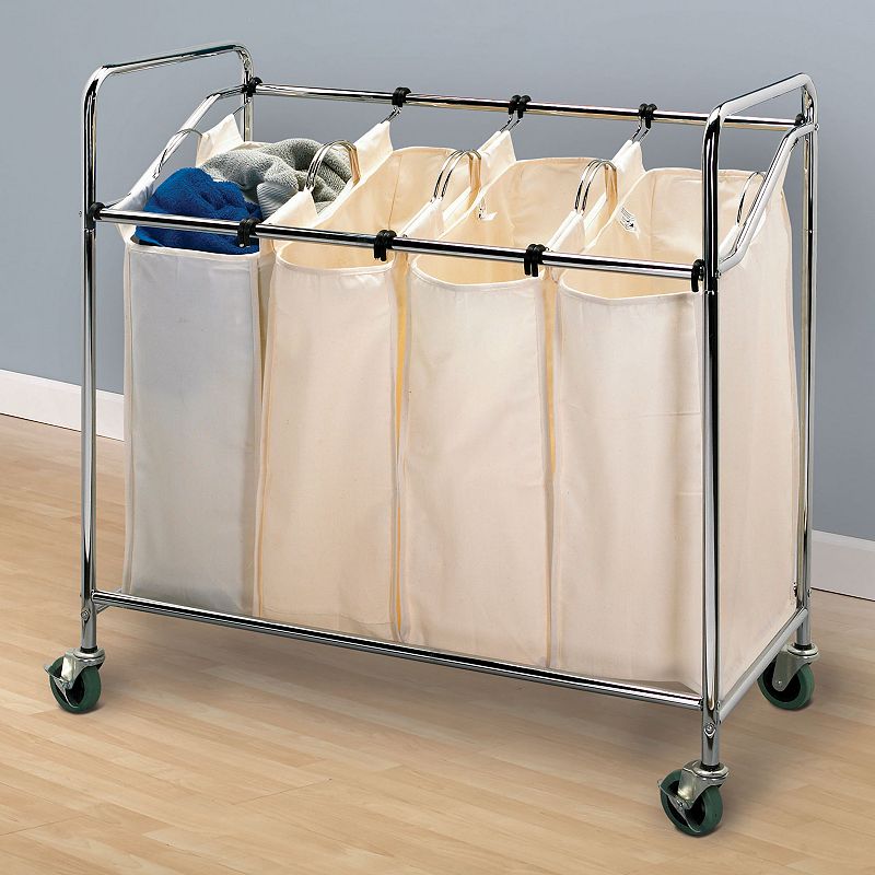 Household Essentials Rolling Quad Laundry Sorter