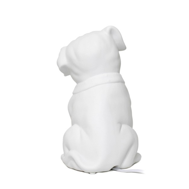 Porcelain Puppy Dog Shaped Table Lamp White Elegant Designs