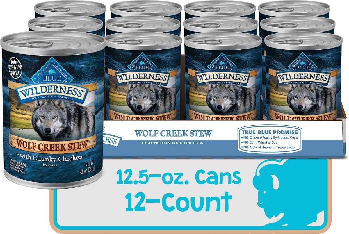 Blue Buffalo Wilderness Wolf Creek Stew Chunky Chicken Stew Grain-Free Adult Canned Dog Food