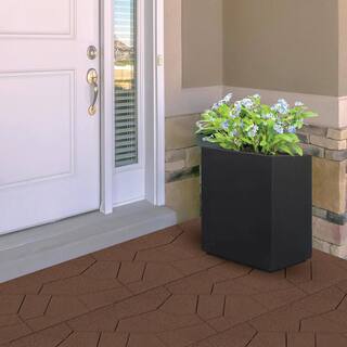 Rubberific 16 in. x 16 in. Brown Dual-Sided Rubber Paver (9-Pack) DCPVBN9