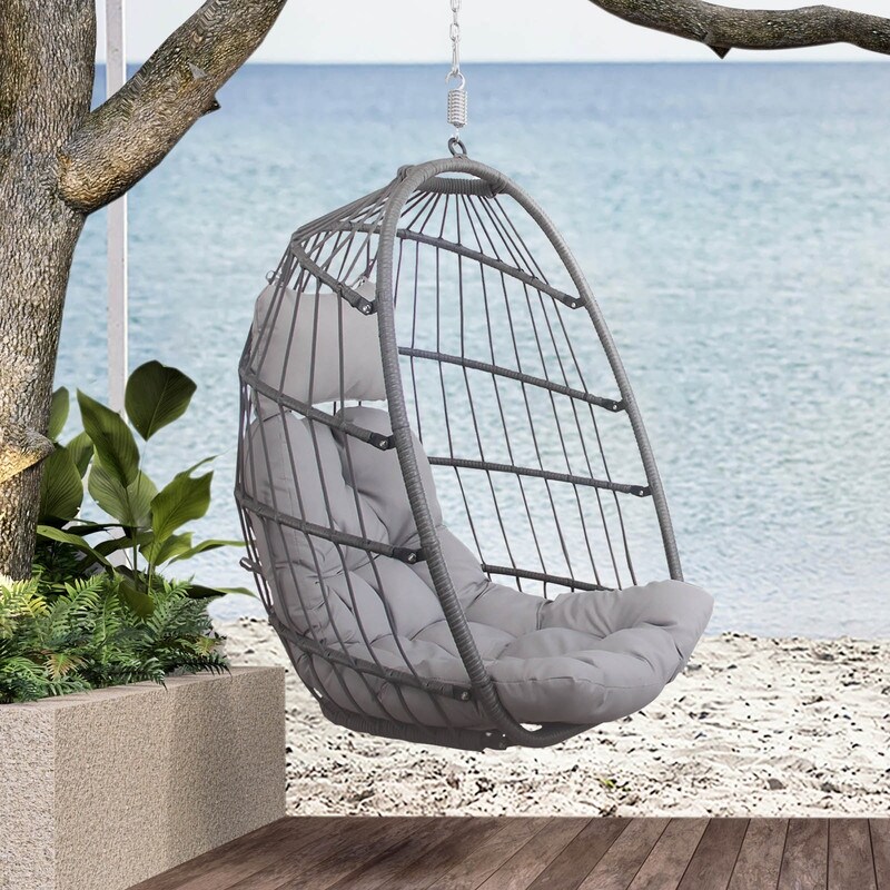 Outdoor Wicker Swing Egg Chair Without Stand