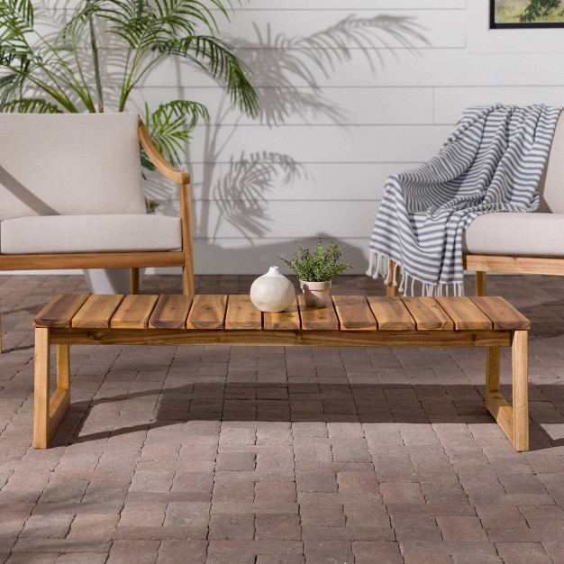 Saracina Home Acacia Slatted Rectangular Patio Coffee Table