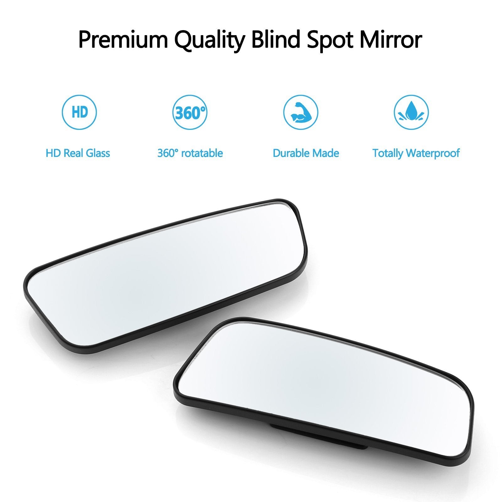 Blind Spot Mirror for Cars LIBERRWAY Car Side Mirror Blind Spot Auto Blind Spot Mirrors Wide Angle Mirror Convex Rear View Mirror Stick on Design Adjustable