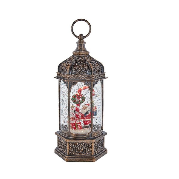 Kurt Adler 11Inch BatteryOperated Light Up Santa Water Lantern