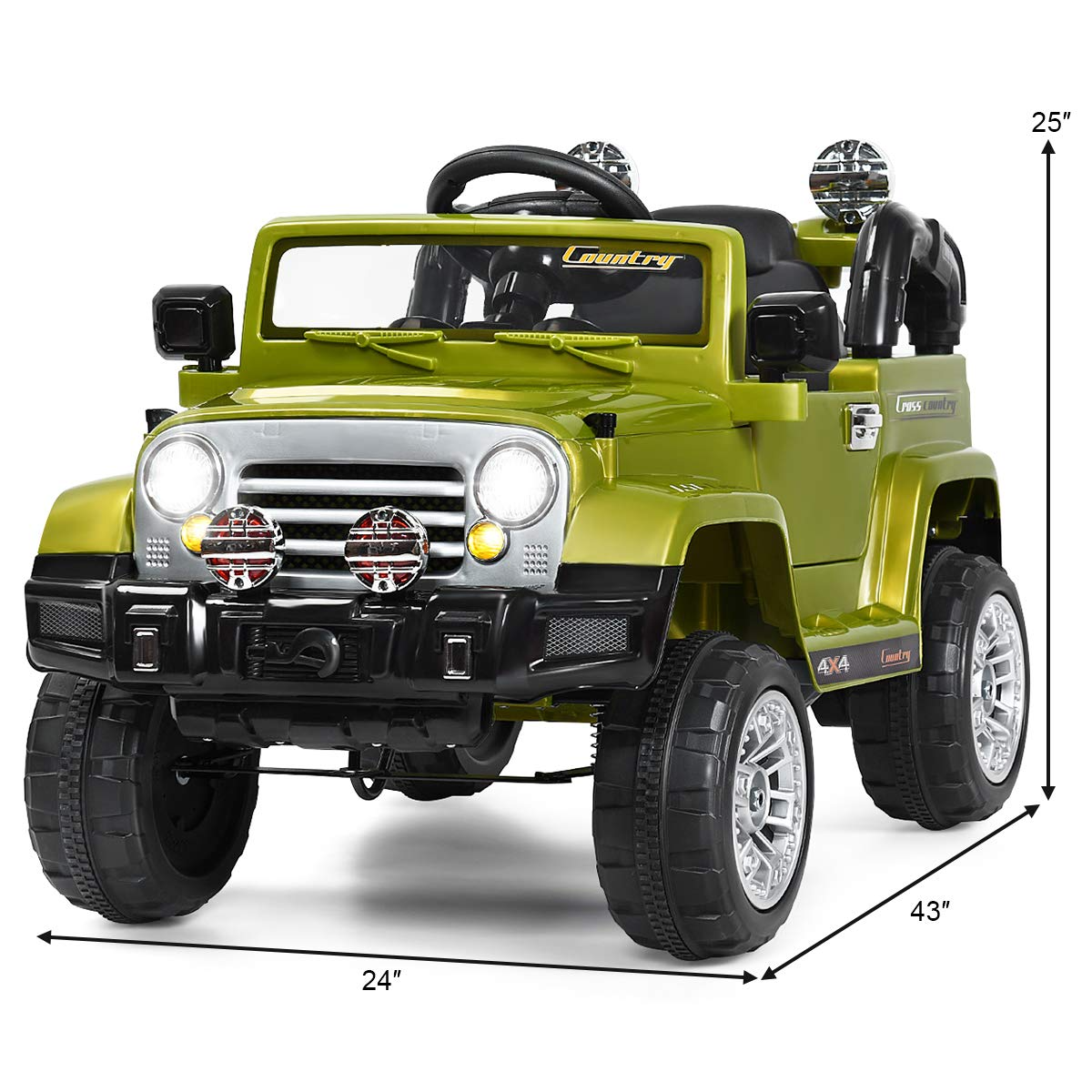 Costzon Ride On Car, 12V 2WD Powered Truck, Manual/ Parental Remote Control Modes