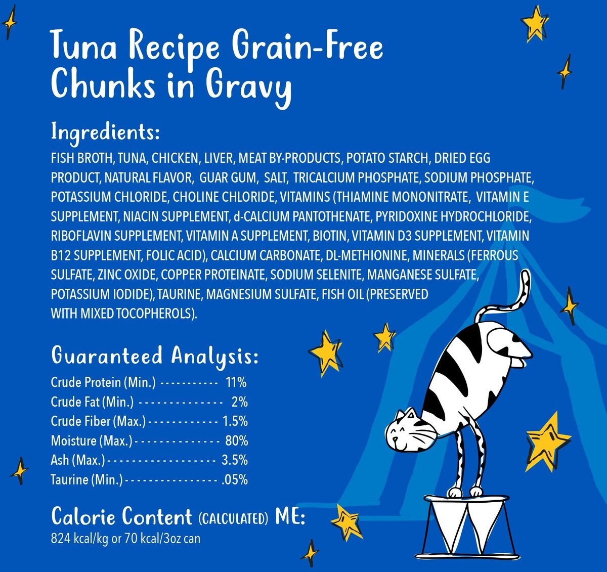 Tiny Tiger Chunks in Gravy Tuna Recipe Grain-Free Canned Cat Food