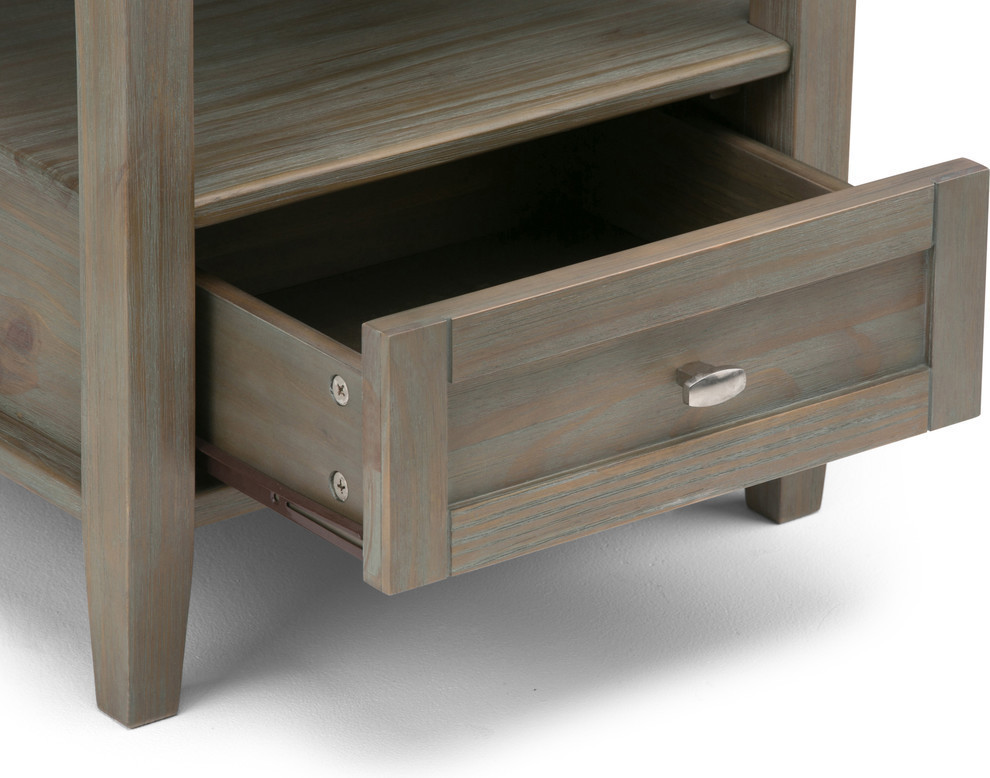 Warm Shaker Solid Wood 20 quotRustic End Side Table   Transitional   Side Tables And End Tables   by Simpli Home Ltd.  Houzz