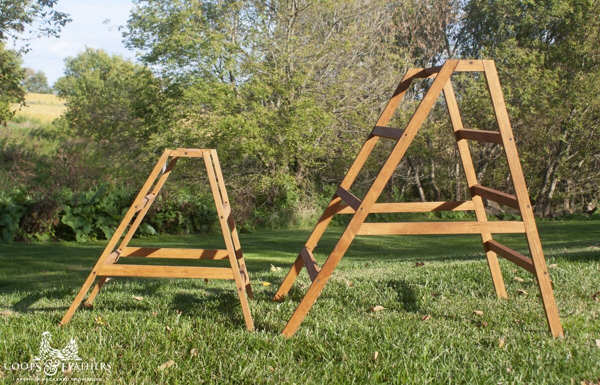 Coops and Feathers Poultry Portable A-Frame Hen Roosting Ladder