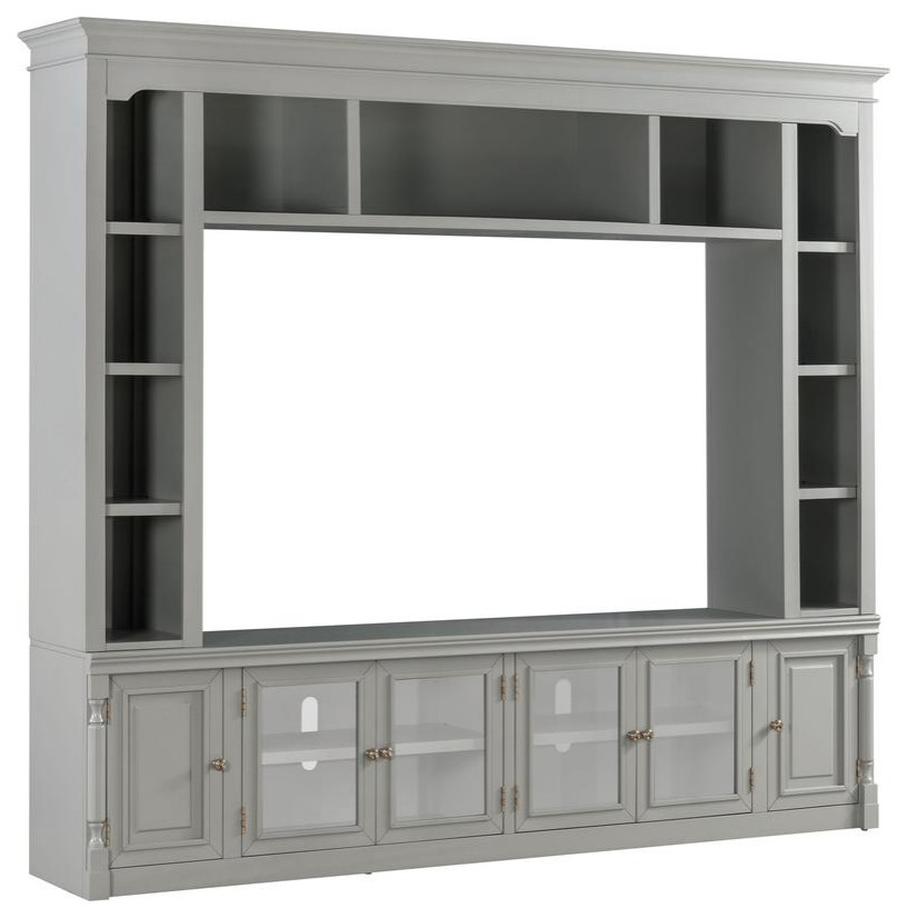 Virginia Gray Entertainment Center for TVs up to 75   Contemporary   Entertainment Centers And Tv Stands   by BisonOffice  Houzz