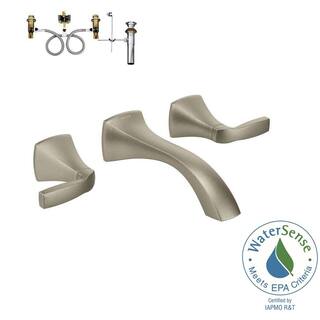 MOEN Voss 2-Handle Wall-Mount Bathroom Faucet in Brushed Nickel (Valve Included) T6906BN-9700