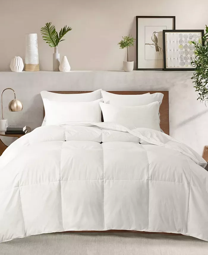 UNIKOME Extra Warmth White Goose Feather and Fiber Comforter， Twin