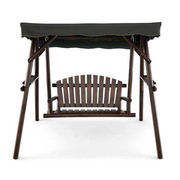 Costway 78261953 2 Person Outdoor Wooden Porch Swi...