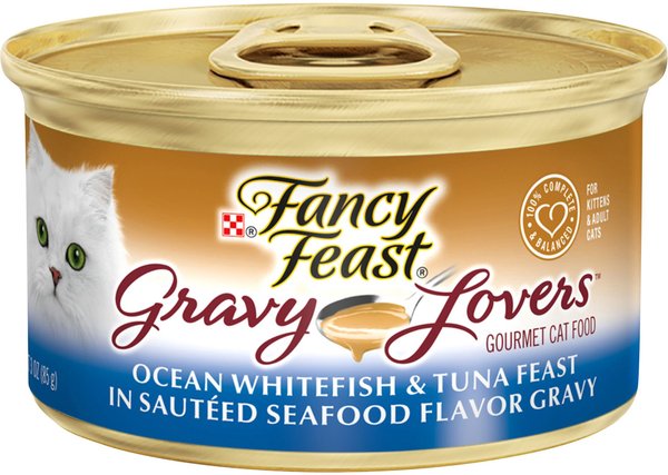 Fancy Feast Gravy Lovers Ocean Whitefish and Tuna Feast in Sauteed Seafood Flavor Gravy Canned Cat Food