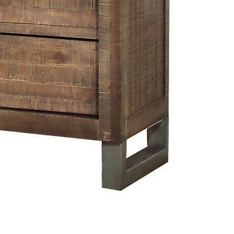 Modern Style 3 Drawers Wood Nightstand By Andria， Brown