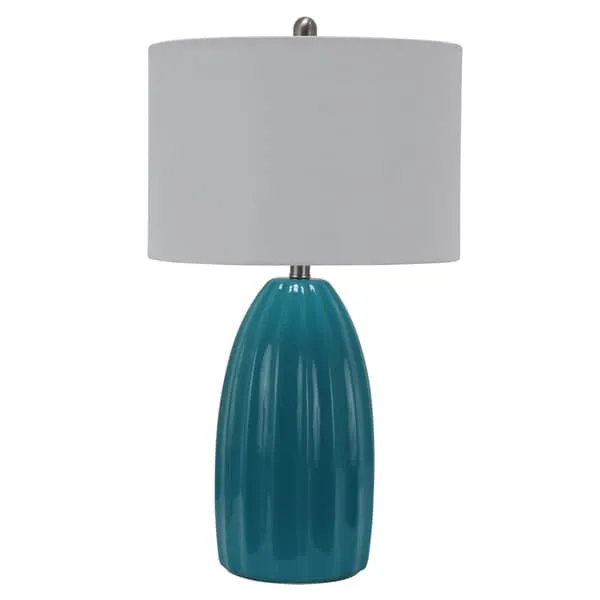 Porch and Den Corinthian 27-inch Blue Crackle Table Lamp