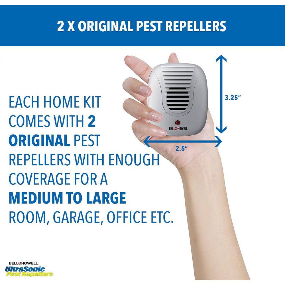 Bell + Howell Multi Ultra-Sonic Pest Repellers Complete Home Kit (6-Pack) 50102