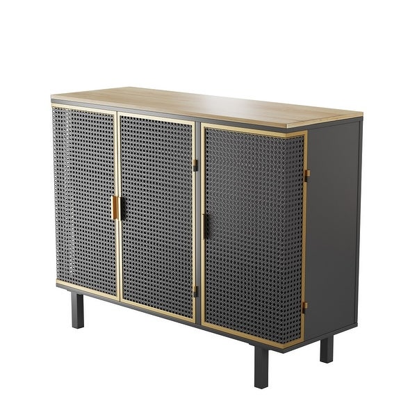 3 Doors Modern Sideboard， Freestanding Entryway Floor Cabinet