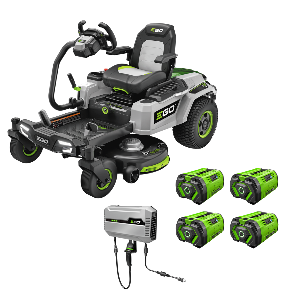 EGO POWER+ 42 Zero Turn Radius Lawn Mower Kit with e-STEER Technology with 4 x 12Ah Batteries & Charger ZT4205S from EGO