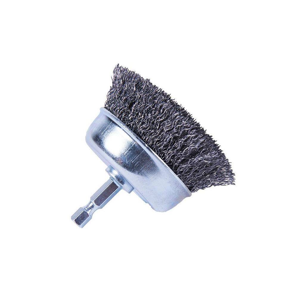 Forney 3 in. x 14 in. Shank Coarse Crimped Cup Brush 72798