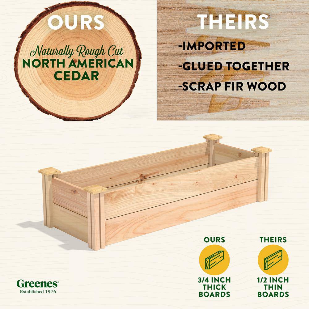 Greenes Fence 16 in. x 4 ft. x 11 in. Premium Cedar Raised Garden Bed RC164812P