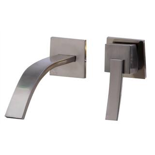 ALFI BRAND Single-Handle Wall Mount Bathroom Faucet in Brushed Nickel AB1256-BN