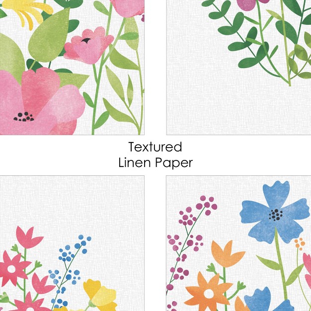 Big Dot Of Happiness Wildflowers Unframed Floral Nursery And Room Decor Linen Paper Wall Art Set Of 4 Artisms 8 X 10 Inches