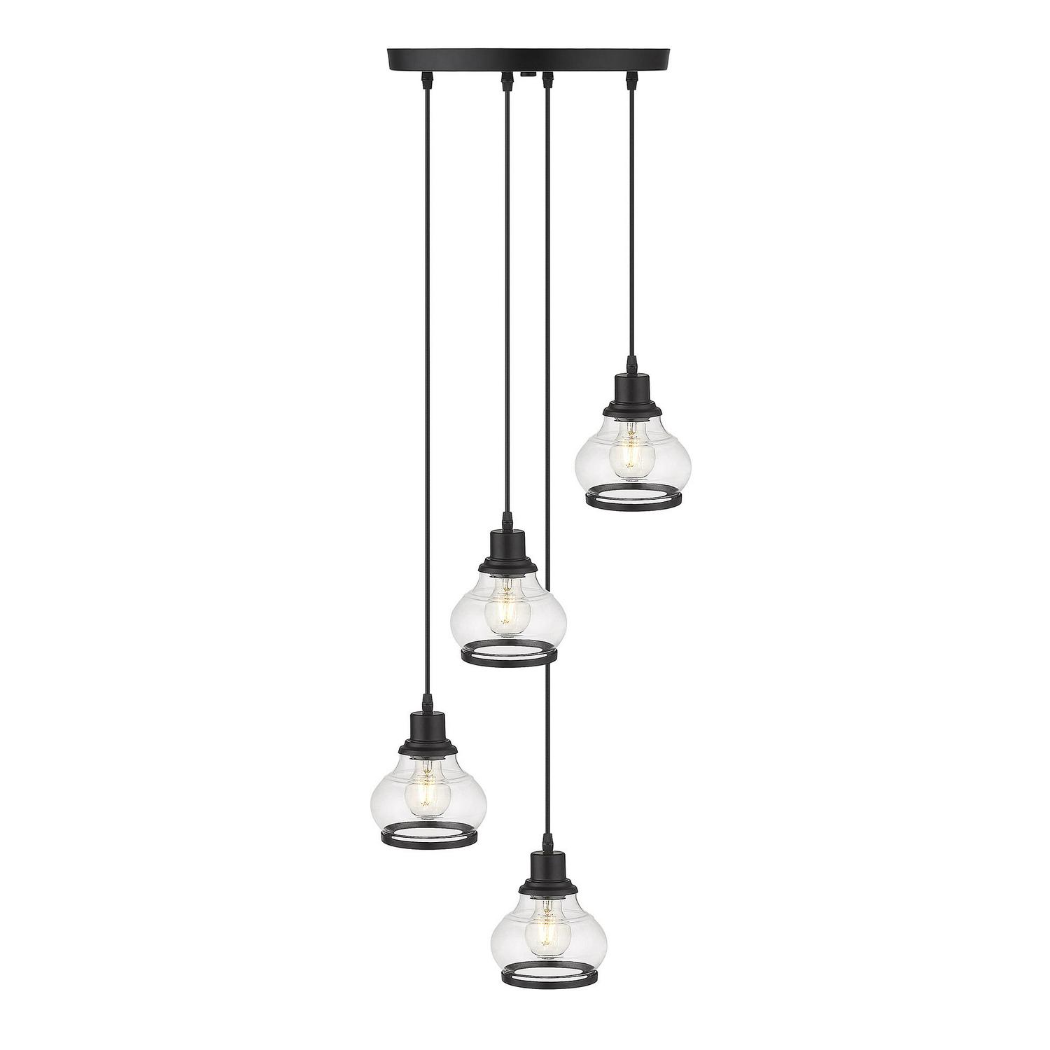 Ove Decors Theodore 4-Light 16 in. Pendant Light in Black finish