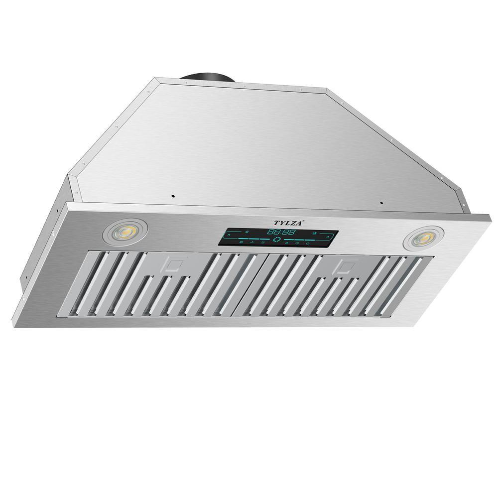 Tylza 30 in 900 CFM Convertible Ductless to Ducted Insert Range Hood in Stainless Steel with Charcoal Filter 2 3Watt LED