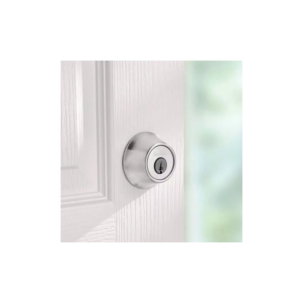 Satin Chrome Single Cylinder Deadbolt with Pin and Tumbler