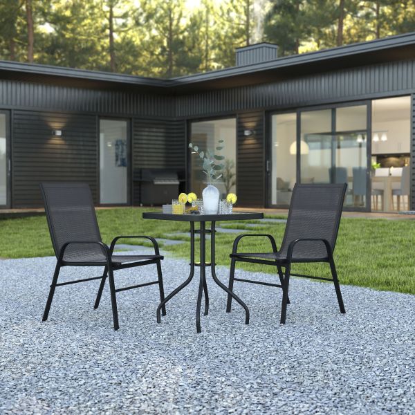 Brazos 3 Piece Outdoor Patio Dining Set - 23.5