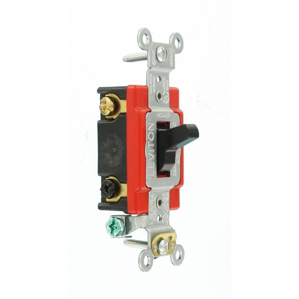 Leviton 20 Amp Industrial Grade Heavy Duty 4-Way Toggle Switch Black 1224-2E