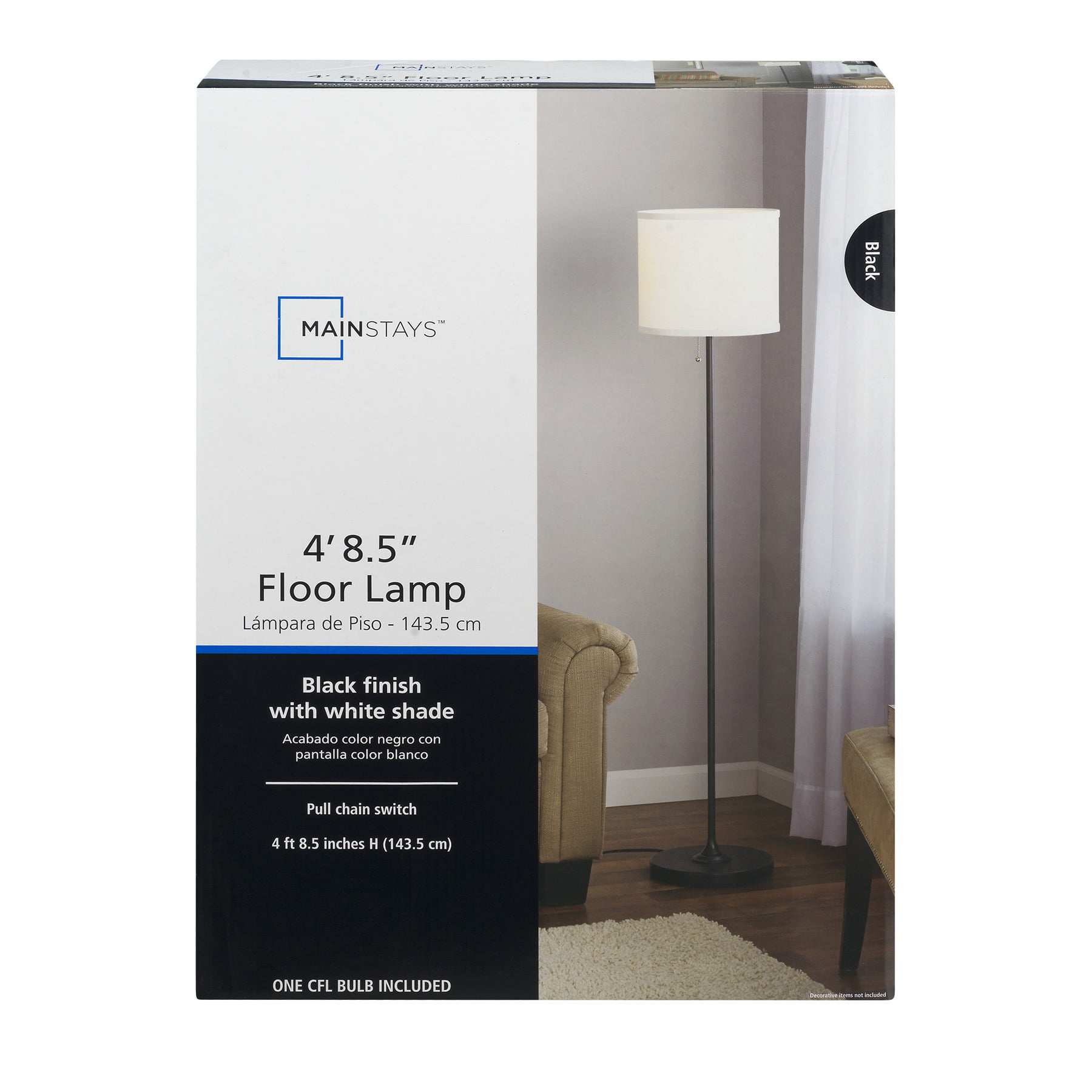 Mainstays Floor Lamp 4' 8.5