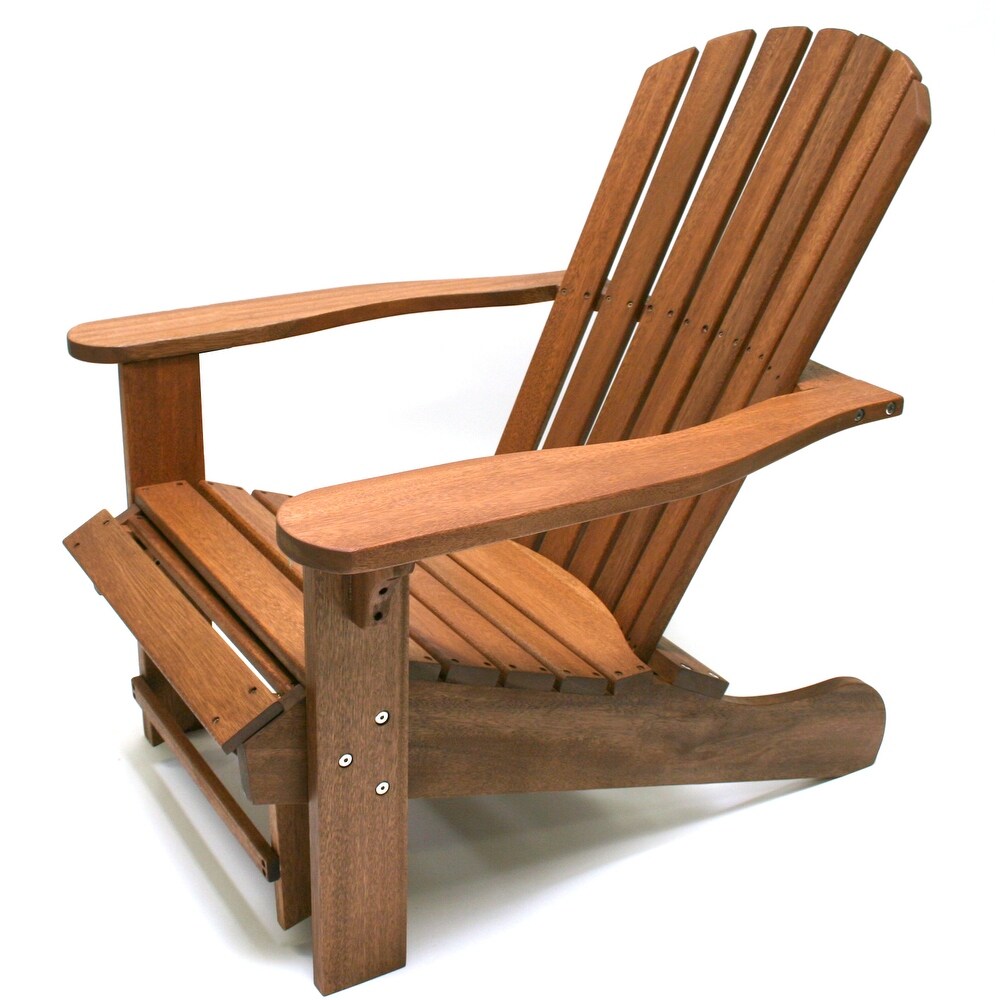 Eucalyptus Adirondack Chair with Built in Ottoman