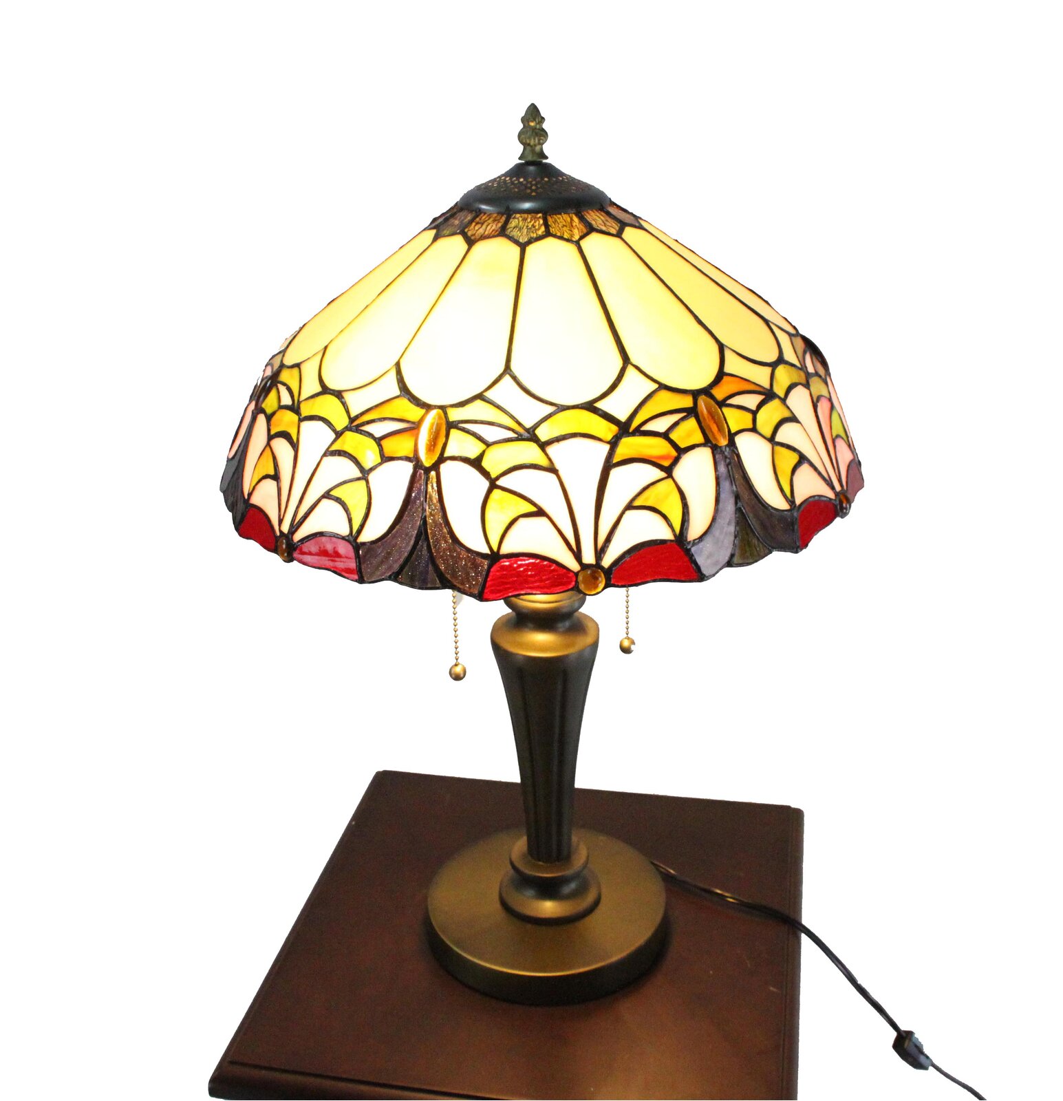  Style Elegant 2 Lights Desktop Lamp 16-Inch Shade15719