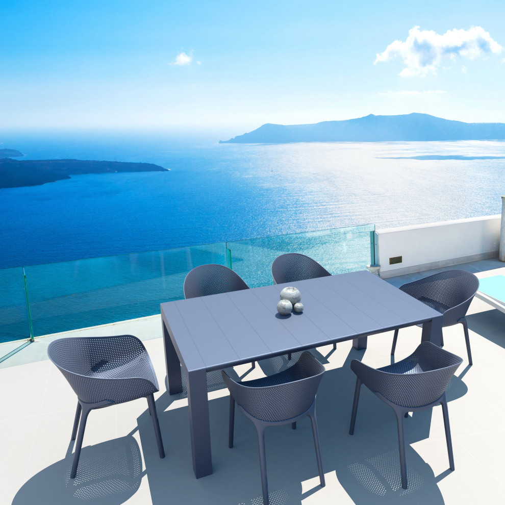 Compamia Sky Extendable 7 Piece Dining Set   Midcentury   Outdoor Dining Sets   by Compamia  Houzz