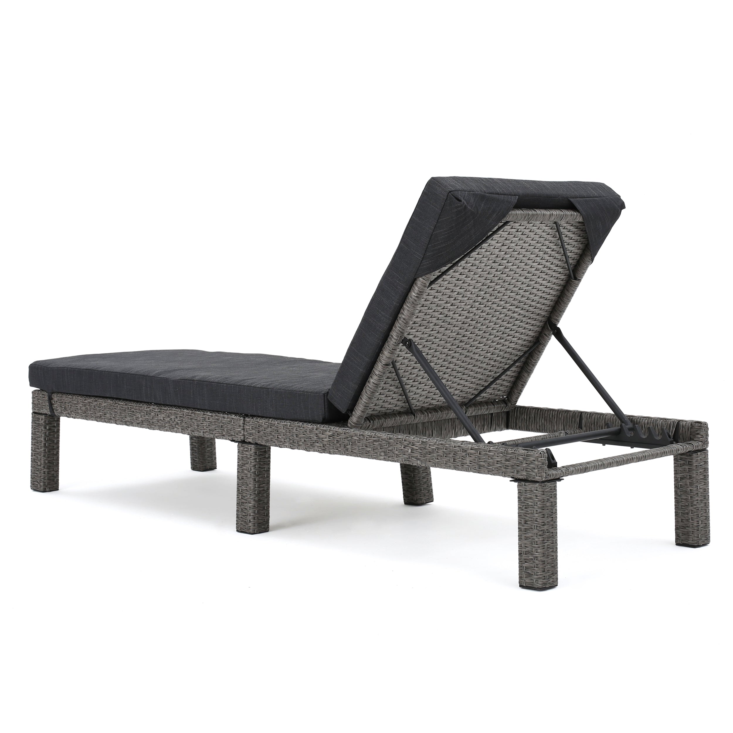 Budva Outdoor Wicker Adjustable Chaise Lounge w/ Cushion