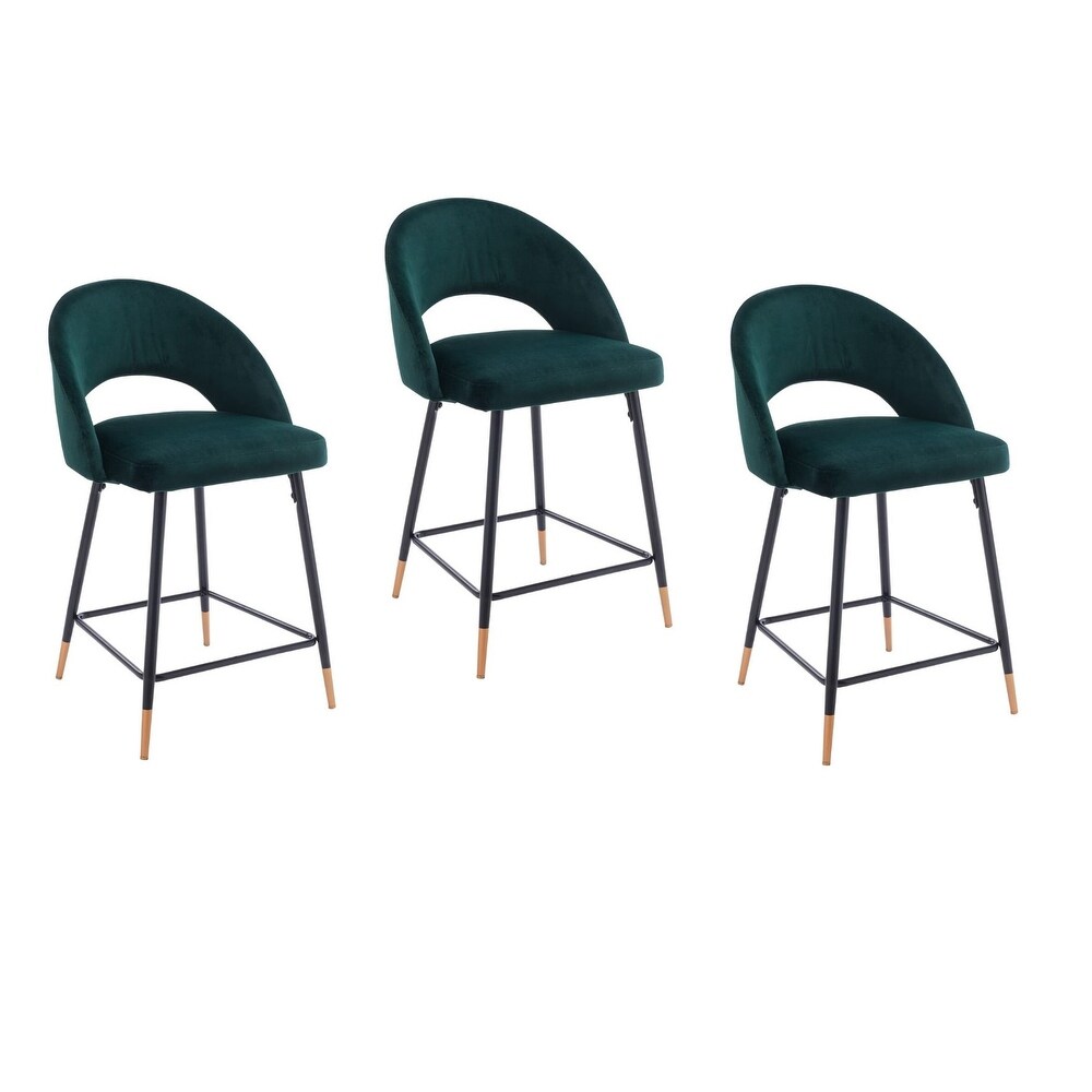 Velvet Counter Stool (Set of 3)   35'' H x 23'' W x 20'' D