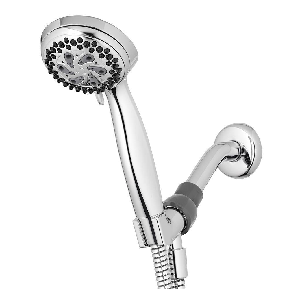 Waterpik 6-Spray Pattern with 1.8 GPM 3.3 in. Single Wall Mount Handheld Adjustable Shower Head in Chrome VSA-653E