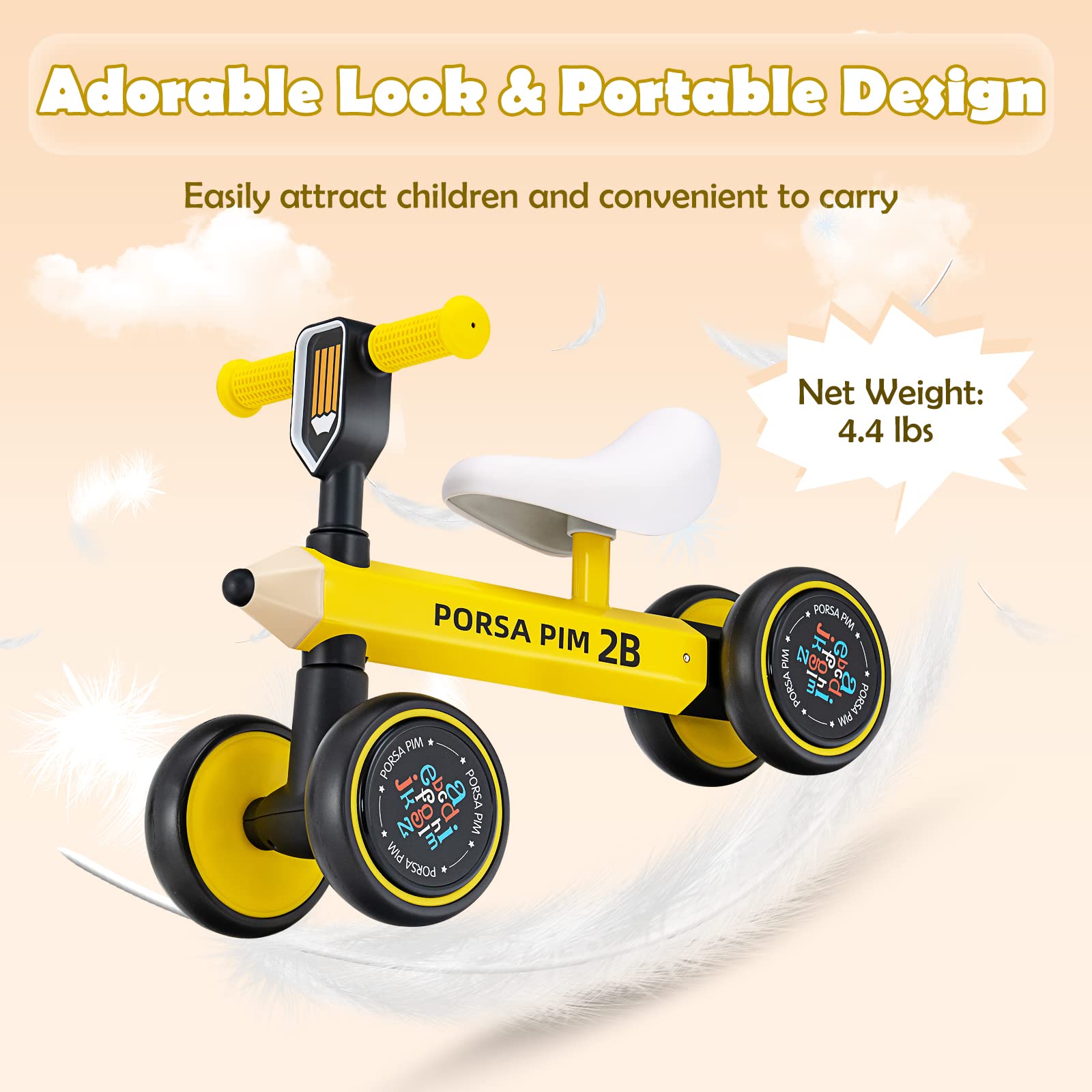 Costzon Toddler Ride On Toy, Baby Balance Bike 10-24 Month Toddler Walker w/ Limited Steering