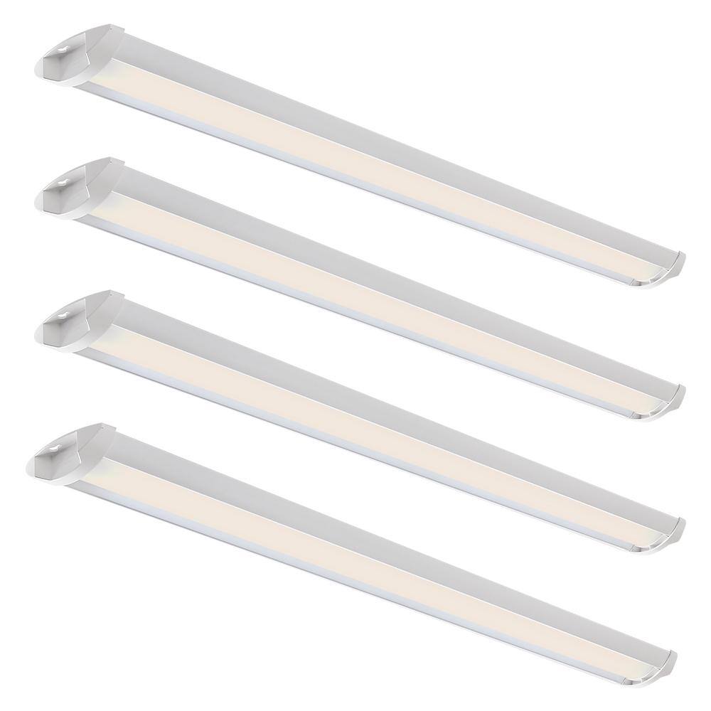 Commercial Electric 42 in. 3400 Lumens Quick Easy Install LED Wraparound Light Shop Light Garage Light Laundry Room Closet Basement (4-Pack) 568041411-4PK