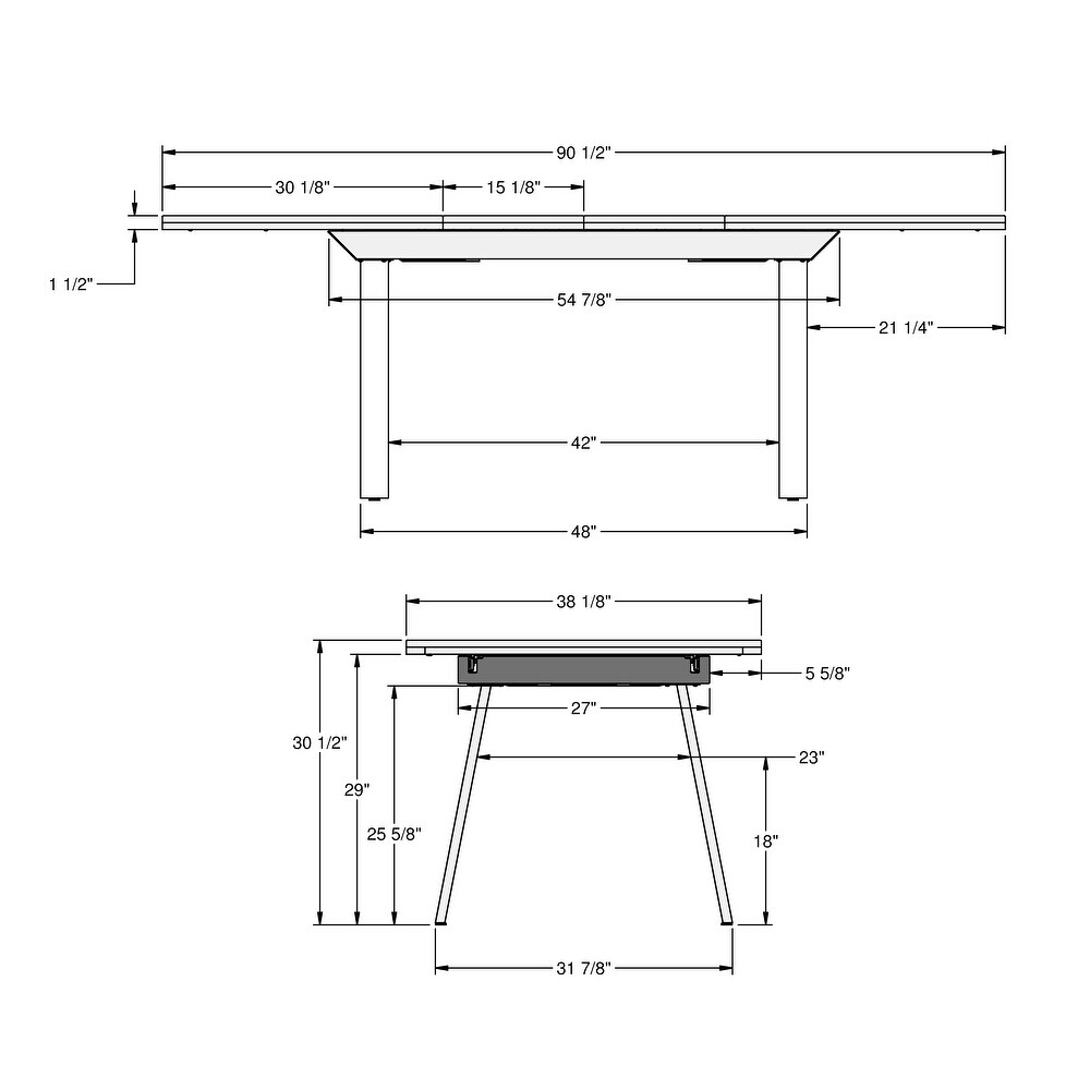 Amisco Kane Extendable Dining Table with Distressed Wood Top