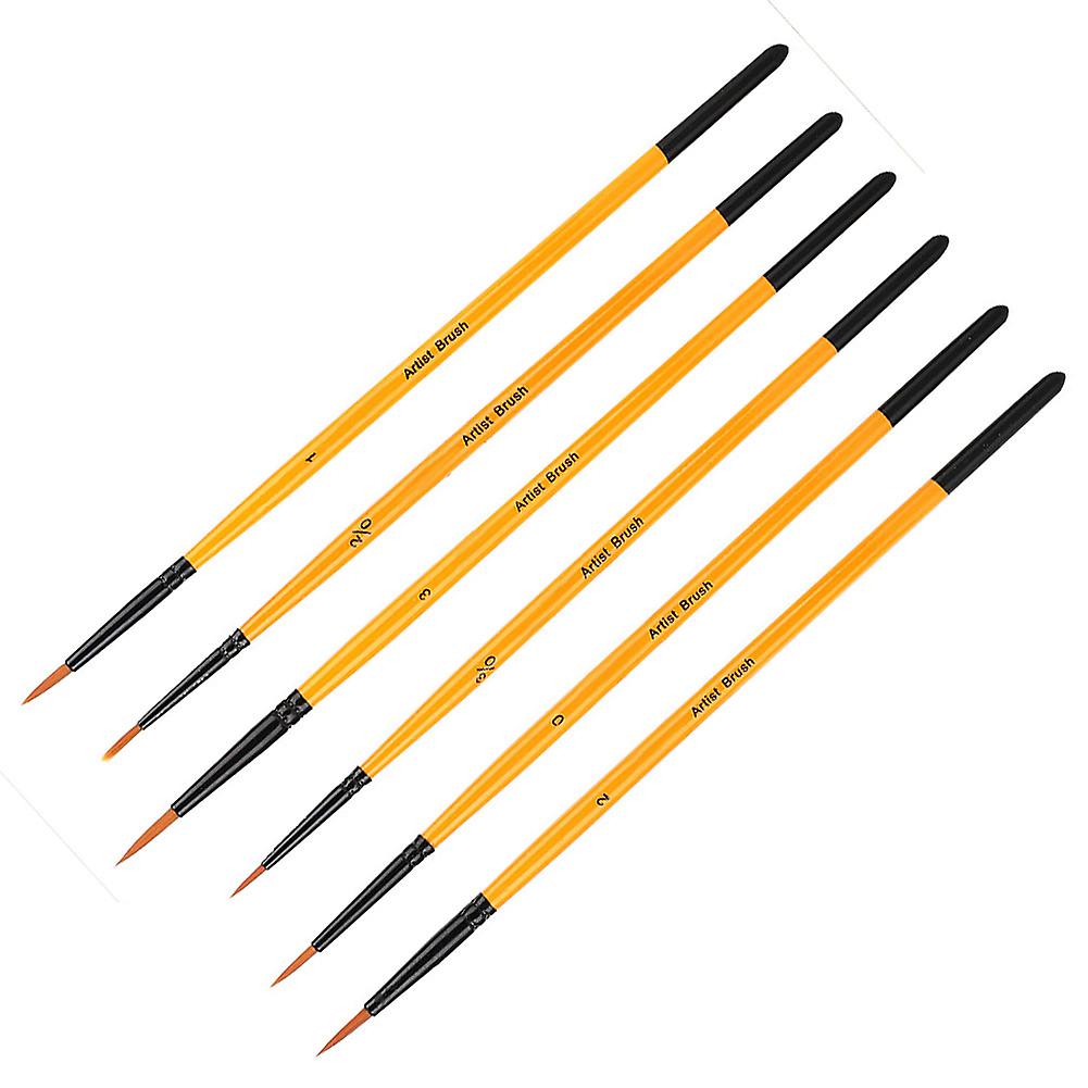 6pcs/set Nylon Hair Paint Brush Tool For Art School Watercolor Acrylic Painting Supplies