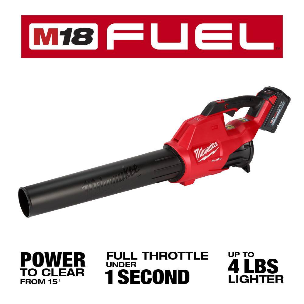 MW M18 FUEL 120 MPH 450 CFM 18-Volt Lithium-Ion Brushless Cordless Handheld Blower Kit with 8.0 Ah Battery Rapid Charger 2724-21HD