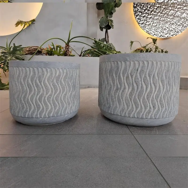 Garden Supplies Hot Selling Cheap Fiber Clay Flower Pot Modern Korean Flower Plant Pots For Living Room