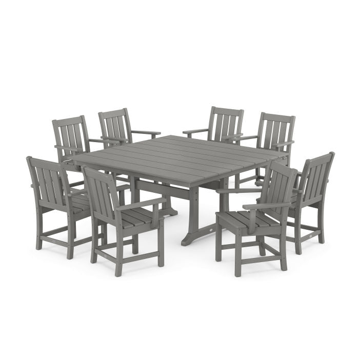 POLYWOOD Outdoor 59 Square Dining Tables -  Farmhouse or Nautical Trestle Style ,  Counter or Dining  Height Table