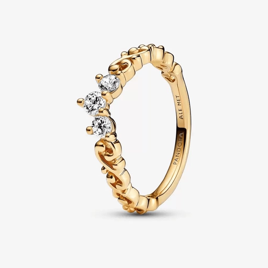 PANDORA  Regal Swirl Tiara Ring - Gold Plated