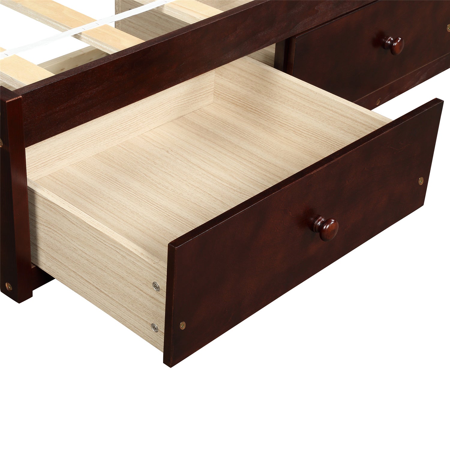 VANELC 3-Drawer Captain Storage Bed Twin (Cherry Finish)