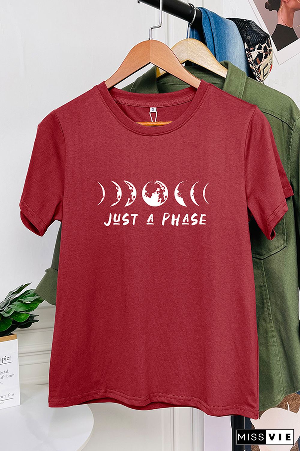 It's Just A Phase Moon Graphic T-Shirt Wholesale