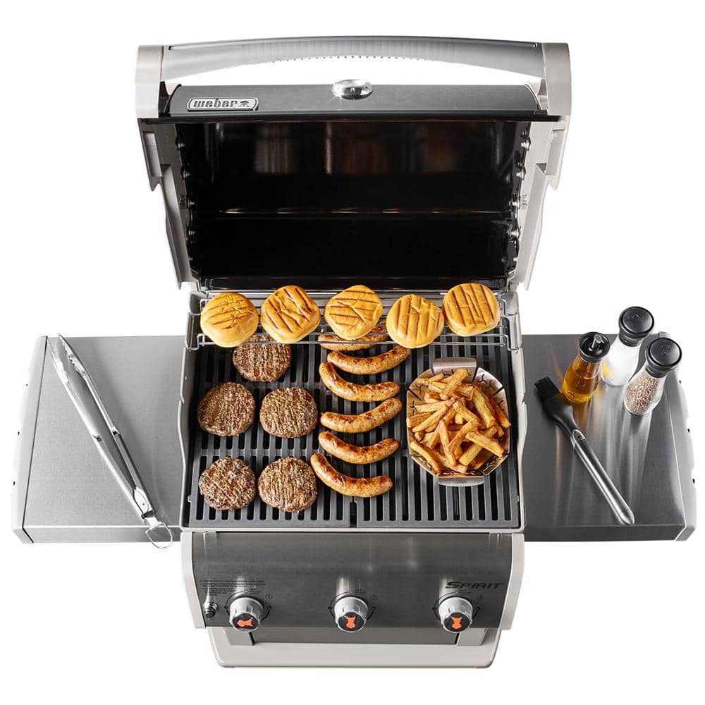 Weber Spirit E-310 3-Burner Natural Gas Grill in Black with Built-In Thermometer 47510001