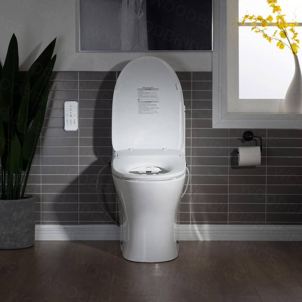 WOODBRIDGE Journey 1-Piece 1.1GPF1.6 GPF Dual Flush Elongated Toilet with Advance Smart Bidet Toilet in White HT0044